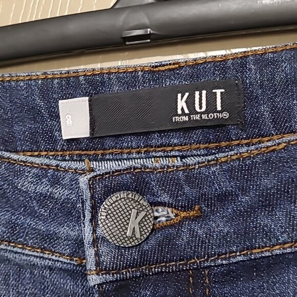 KUT From THE KLOTH Embroidery boho Reese ankle straight leg denim jeans size 8 - Picture 5 of 6